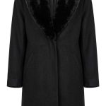 Élégance Noire : Manteau en Fourrure Synthétique