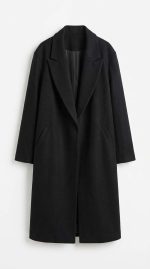 Élégance Nocturne : Manteau Noir Sophistiqué