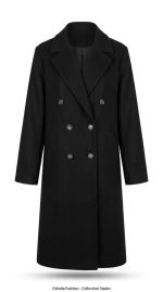 Manteau long classique noir pour femme de la collection Orkidia Fashion Nador