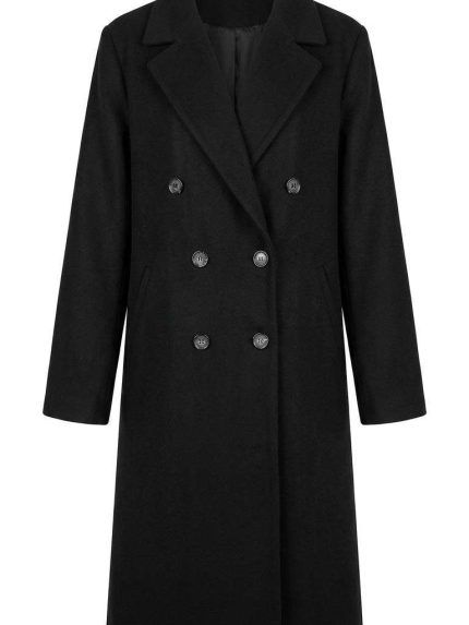 Manteau long classique noir pour femme de la collection Orkidia Fashion Nador