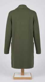 Gilet Long en Maille Vert Olive - Cardigan Femme Chic – Image 2