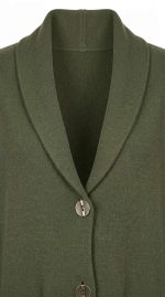 Gilet Long en Maille Vert Olive - Cardigan Femme Chic – Image 3