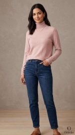 Pull à Col Roulé Douceur Cachemire - Rose Poudré – Image 6