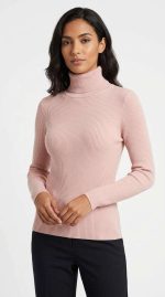 Pull à Col Roulé Douceur Cachemire - Rose Poudré – Image 5