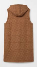 Gilet Long Matelassé à Capuche - Marron Chocolat | Orkidia Fashion – Image 2