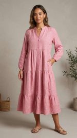 Robe Rose Éclosion Brodé – Image 4