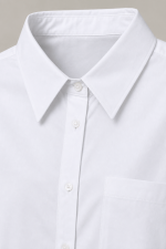 Chemise longue femme blanche oversize avec col classique et coupe tunique élégante