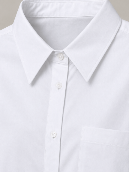 Chemise longue femme blanche oversize avec col classique et coupe tunique élégante