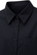Chemise longue femme noire oversize avec manches longues et coupe tunique élégante