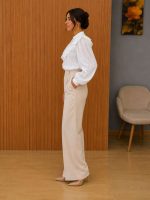 Blouse Romantique à Volants Blanc Cassé – Image 2