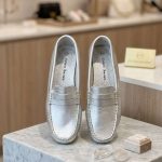 Mocassins Souples Argentés Esther Mendez – Chaussures Plates Chic