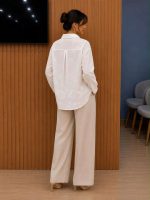 Chemise Blanche Élégante à Broderies Anglaises et Motifs Étoiles – Image 3