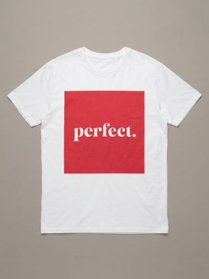T-Shirt Femme Blanc Imprimé Perfect Rouge | Orkidia Nador