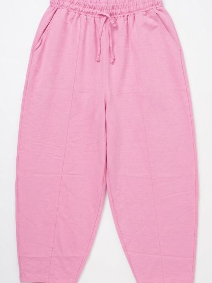 Pantalon femme coupe ballon rose taille élastique Orkidia Fashion Nador.