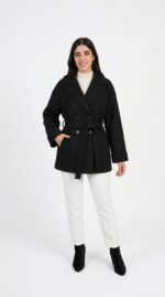 Manteau court femme noir grandes tailles 44 au 54 Orkidia