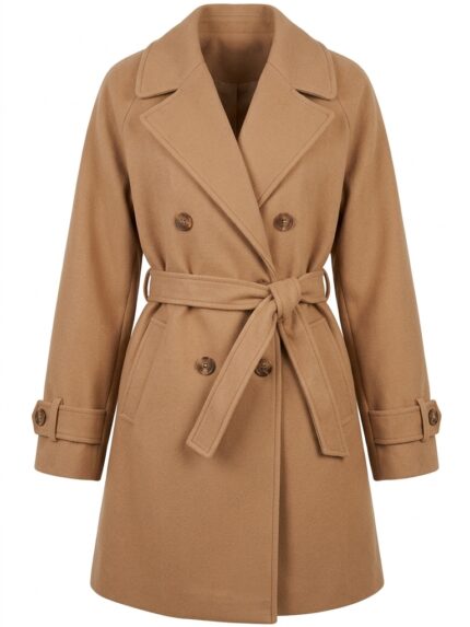 Manteau camel double boutonnage face - Orkidia Fashion Nador