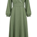 Robe kaki portefeuille face - Orkidia Fashion Nador