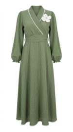 Robe kaki portefeuille face - Orkidia Fashion Nador