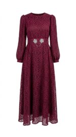 Robe bordeaux leopard face - Orkidia Fashion Nador