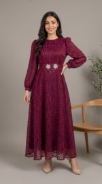 Robe bordeaux portee salon - Orkidia Fashion Nador