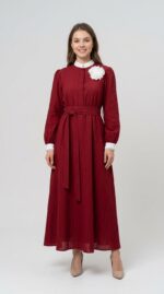 Robe bordeaux portee - Orkidia Fashion Nador