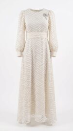 Robe blanche longue evasee face - Orkidia Fashion Nador