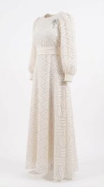Robe blanche profil manches bouffantes - Orkidia Fashion Nador