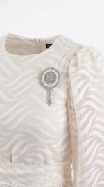 Robe blanche broche detail - Orkidia Fashion Nador