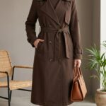 Trench femme marron long ceinturé Moda Ilter look chic Orkidia Fashion Nador