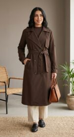 Trench femme marron long ceinturé Moda Ilter look chic Orkidia Fashion Nador