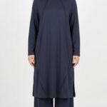 Ensemble femme gris anthracite 2 pièces tunique longue et pantalon large mastour Orkidia Fashion Nador