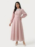 Robe rose pale portee studio - Orkidia Fashion Nador